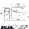 Bristan Jute Basin Mixer Pop-Up Waste Dimensions